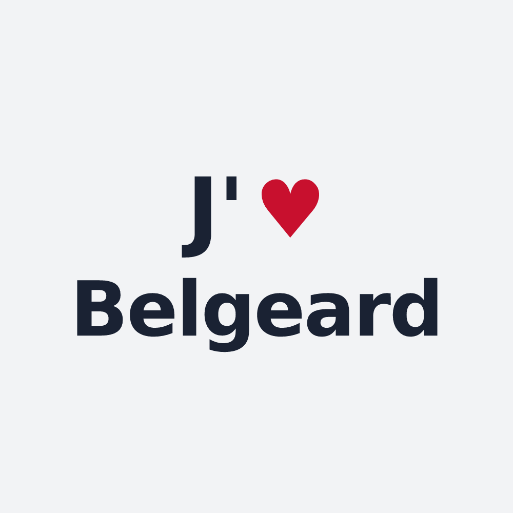 Poster personnalisé Belgeard — design « J'aime Belgeard » imprimé sur le poster