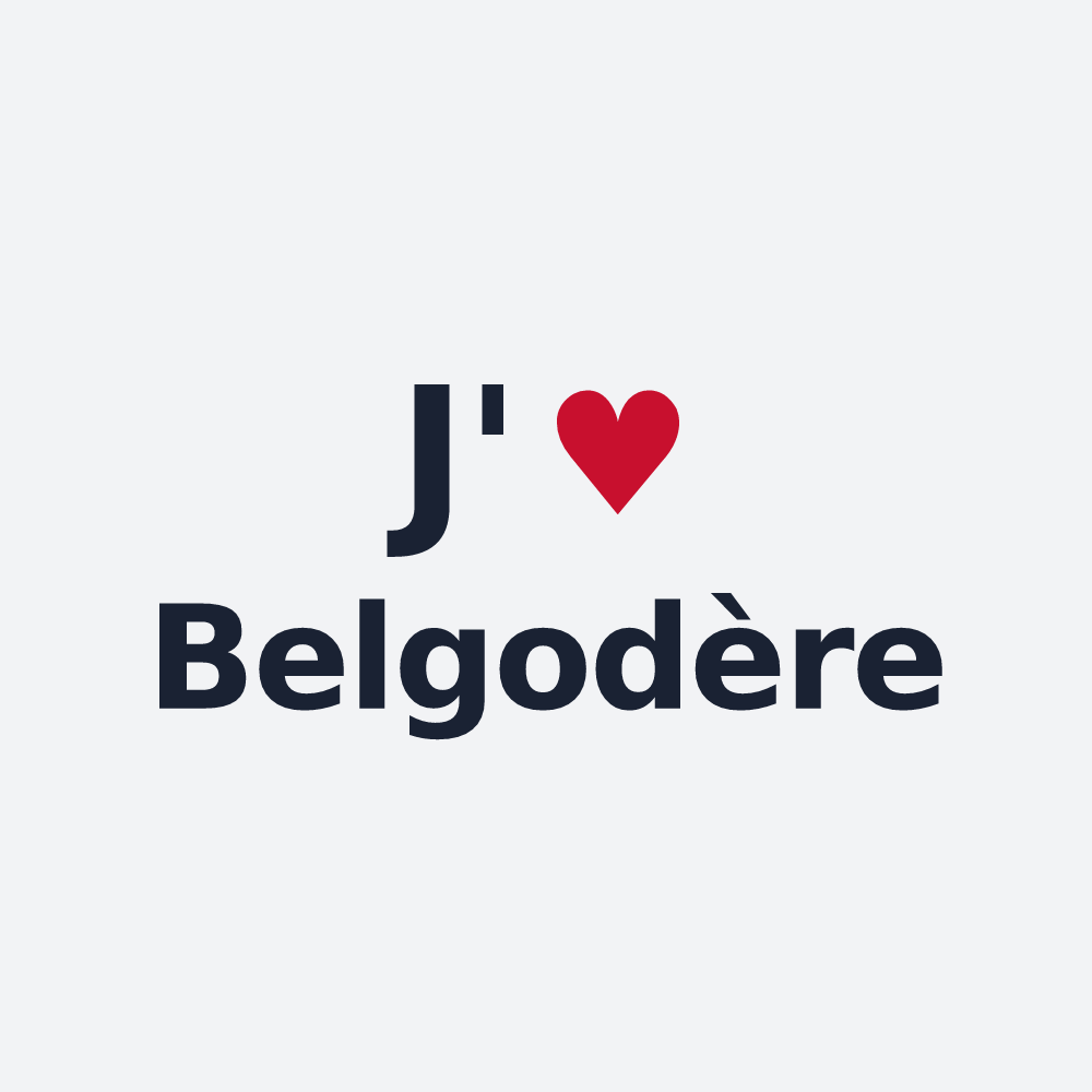 Poster personnalisé Belgodère — design « J'aime Belgodère » imprimé sur le poster