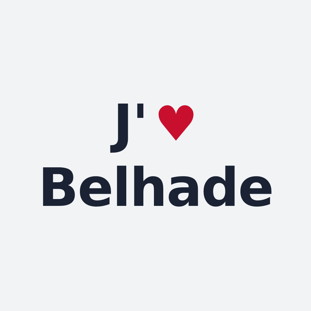 Poster personnalisé Belhade — design « J'aime Belhade » imprimé sur le poster