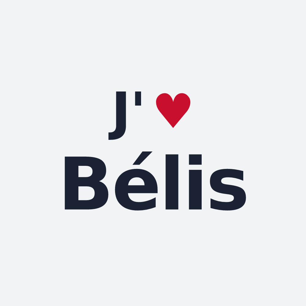Poster personnalisé Bélis — design « J'aime Bélis » imprimé sur le poster