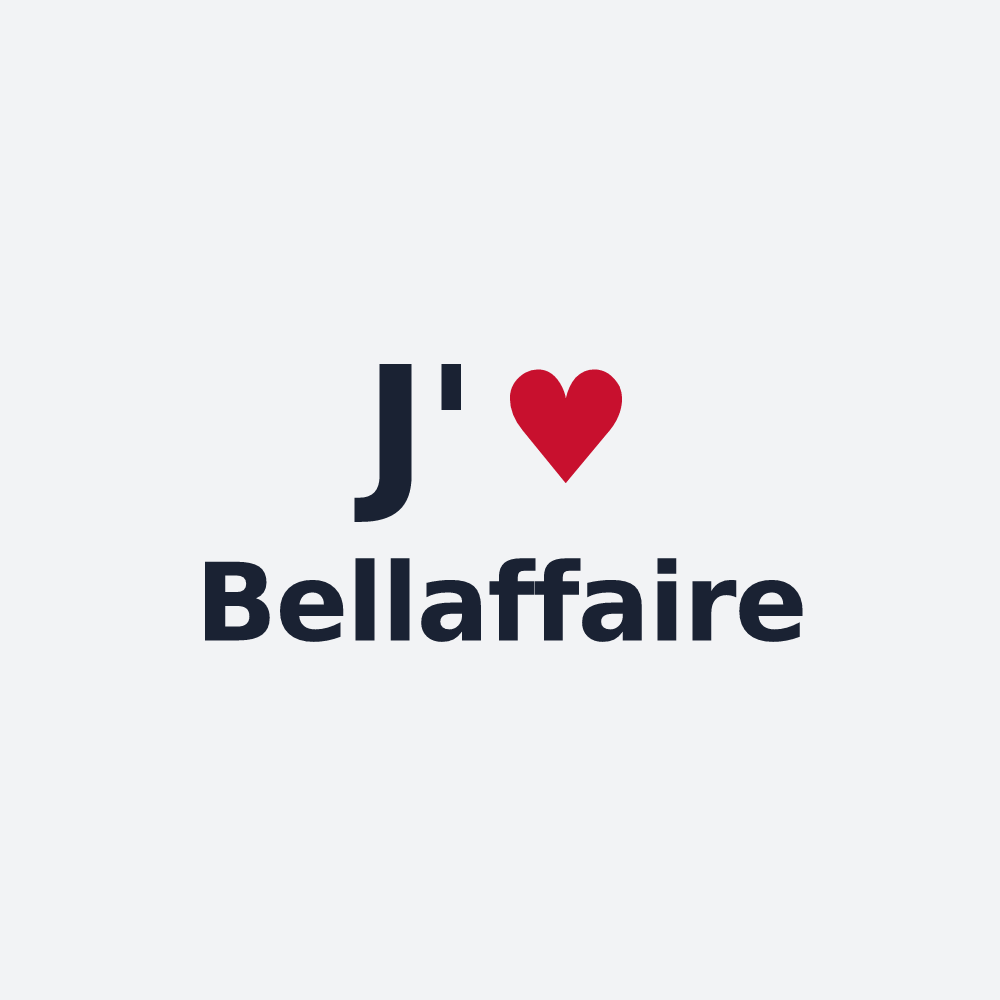 Poster personnalisé Bellaffaire — design J'aime Bellaffaire