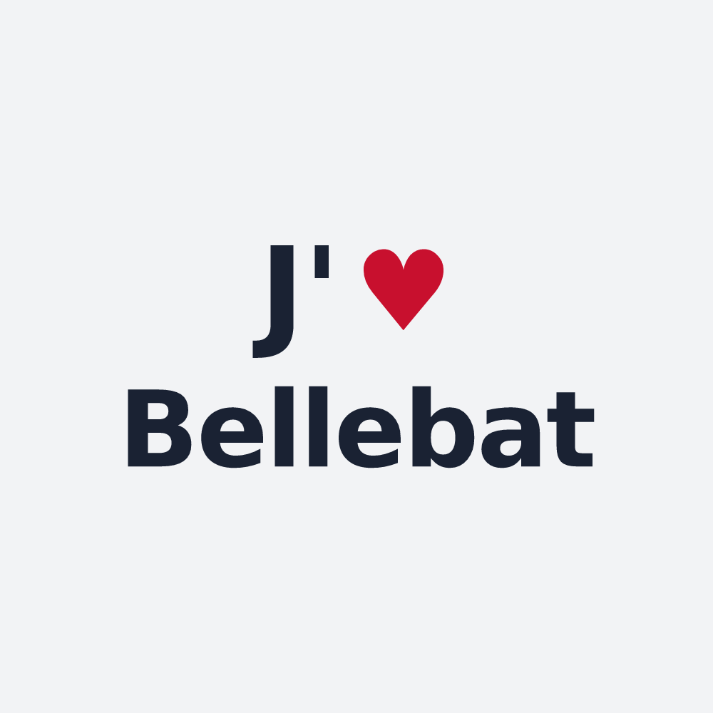 Poster personnalisé Bellebat — design « J'aime Bellebat » imprimé sur le poster