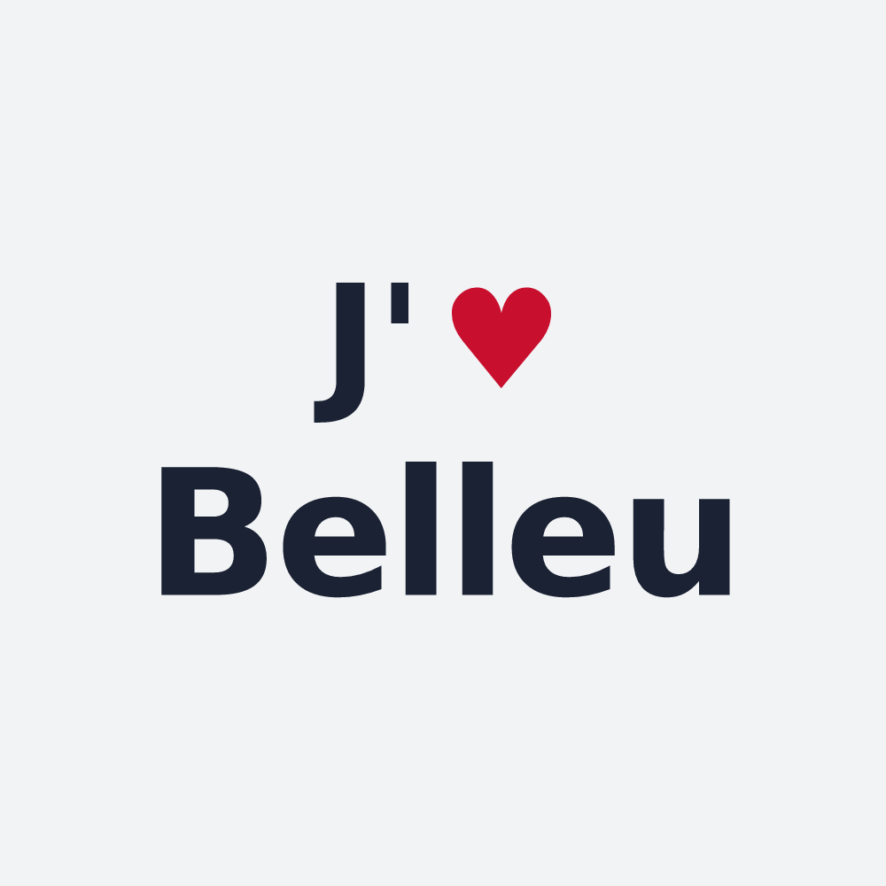 Poster personnalisé Belleu — design J'aime Belleu