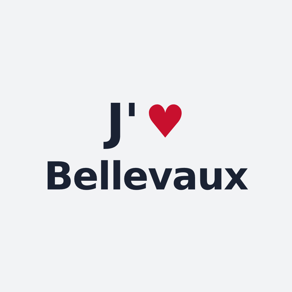 Poster personnalisé Bellevaux — design « J'aime Bellevaux » imprimé sur le poster