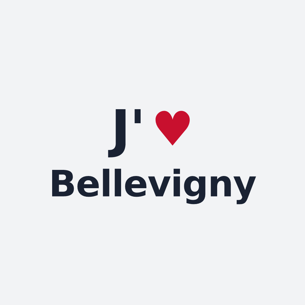 Poster personnalisé Bellevigny — design « J'aime Bellevigny » imprimé sur le poster
