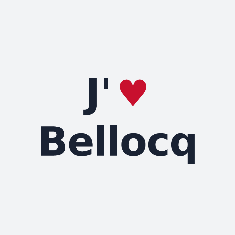 Poster personnalisé Bellocq — design « J'aime Bellocq » imprimé sur le poster