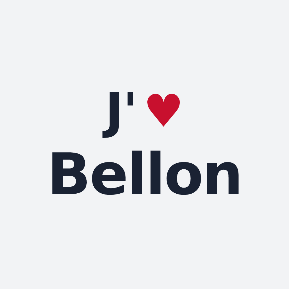 Poster personnalisé Bellon — design « J'aime Bellon » imprimé sur le poster