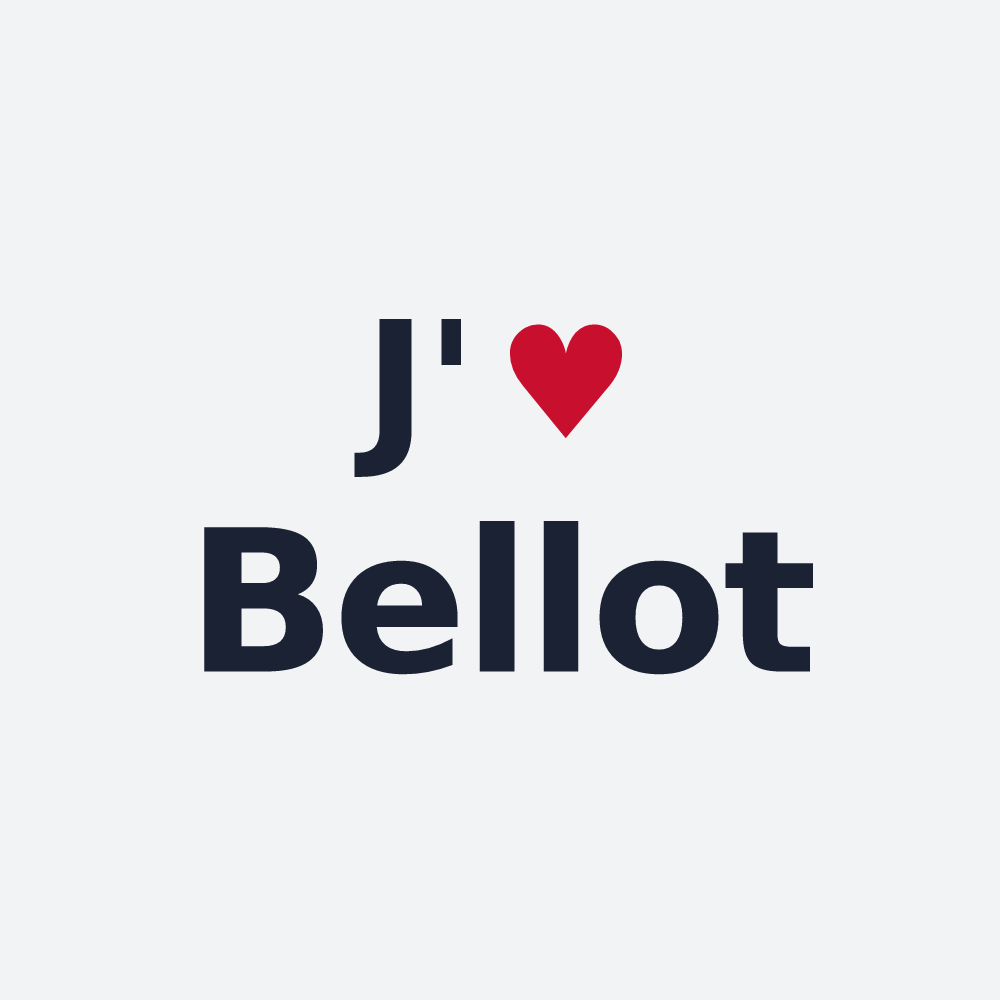 Poster personnalisé Bellot — design « J'aime Bellot » imprimé sur le poster