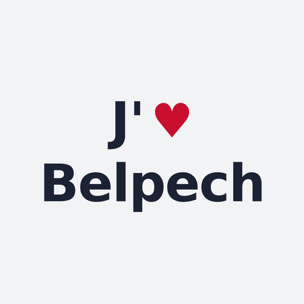 Poster personnalisé Belpech — design « J'aime Belpech » imprimé sur le poster