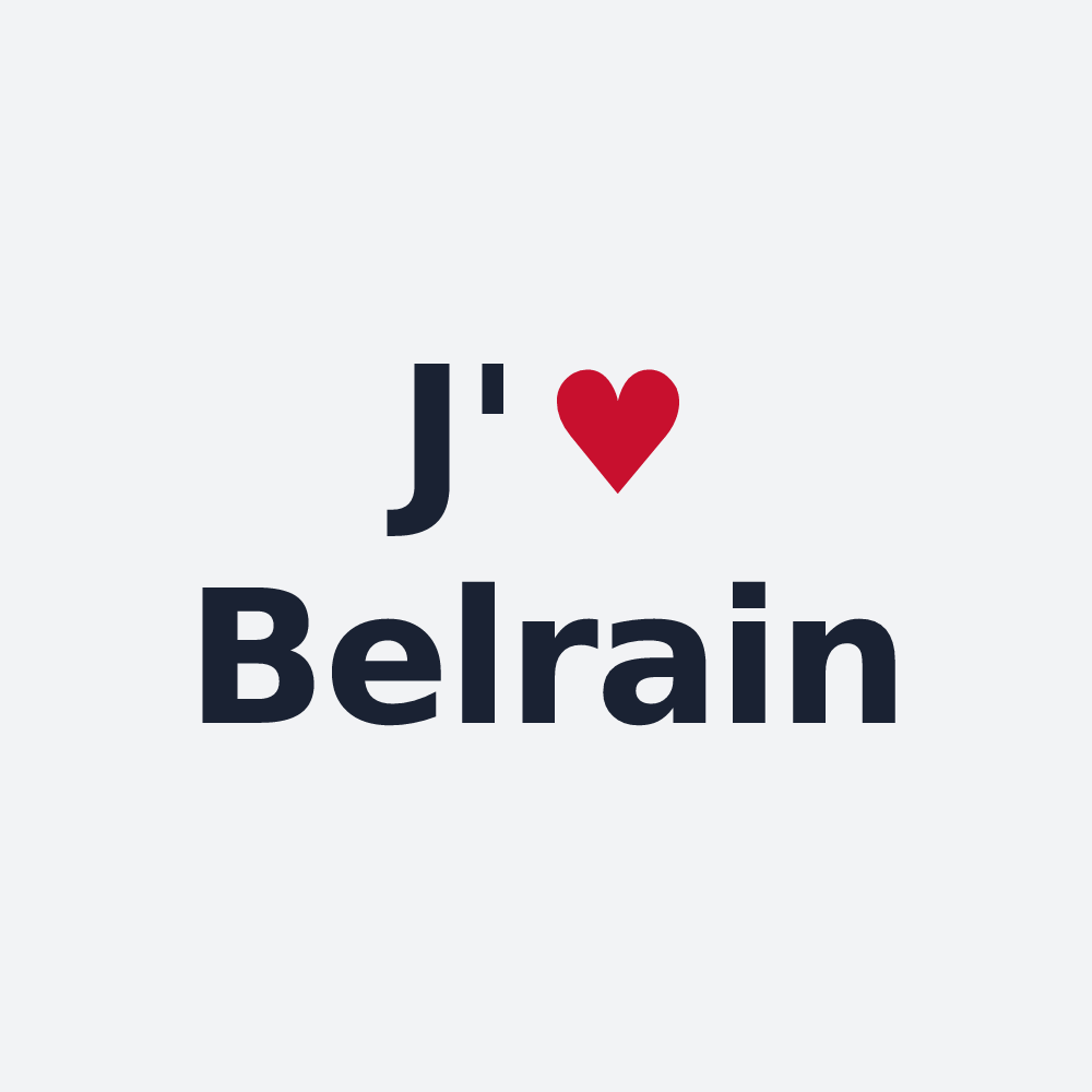 Poster personnalisé Belrain — design J'aime Belrain
