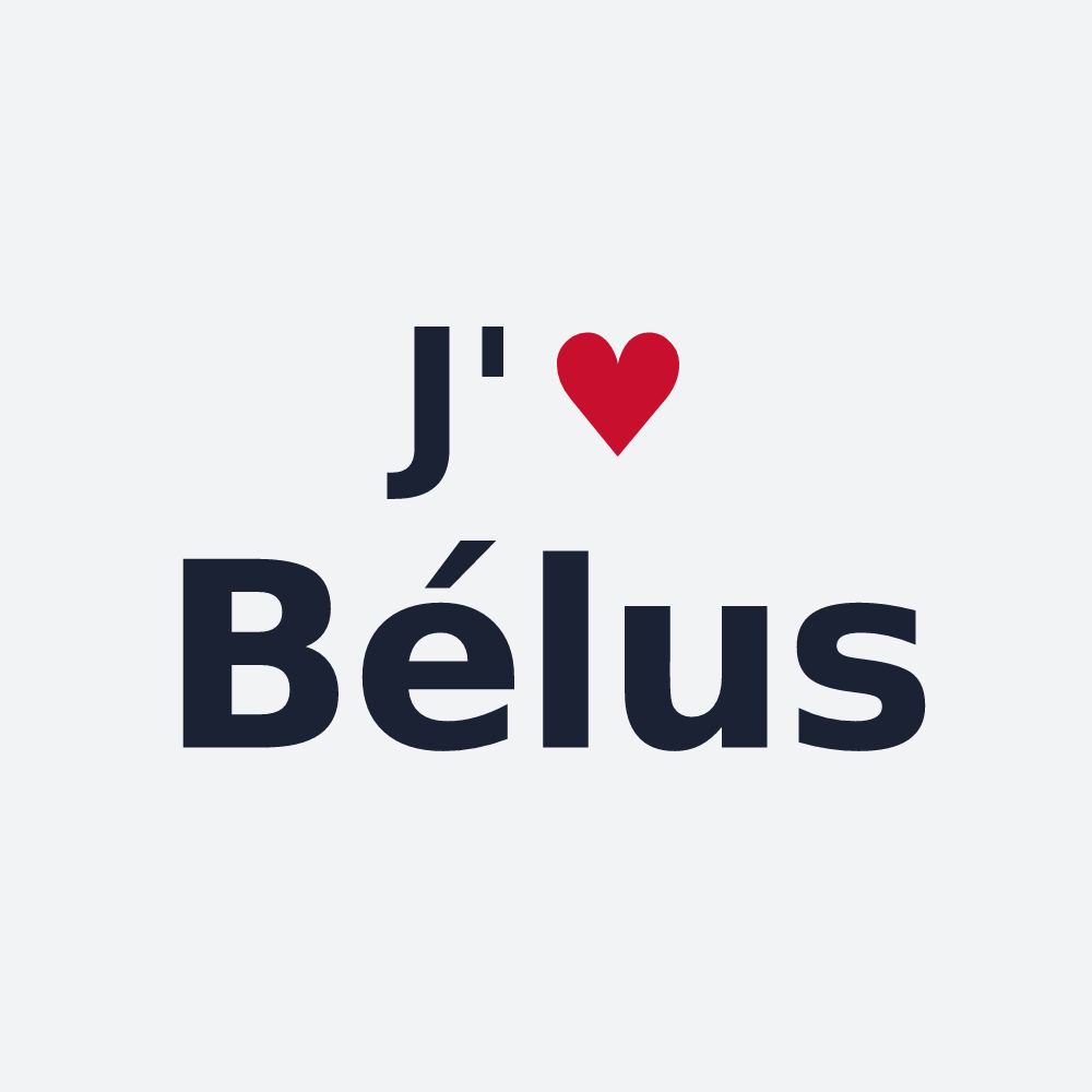 Poster personnalisé Bélus — design J'aime Bélus