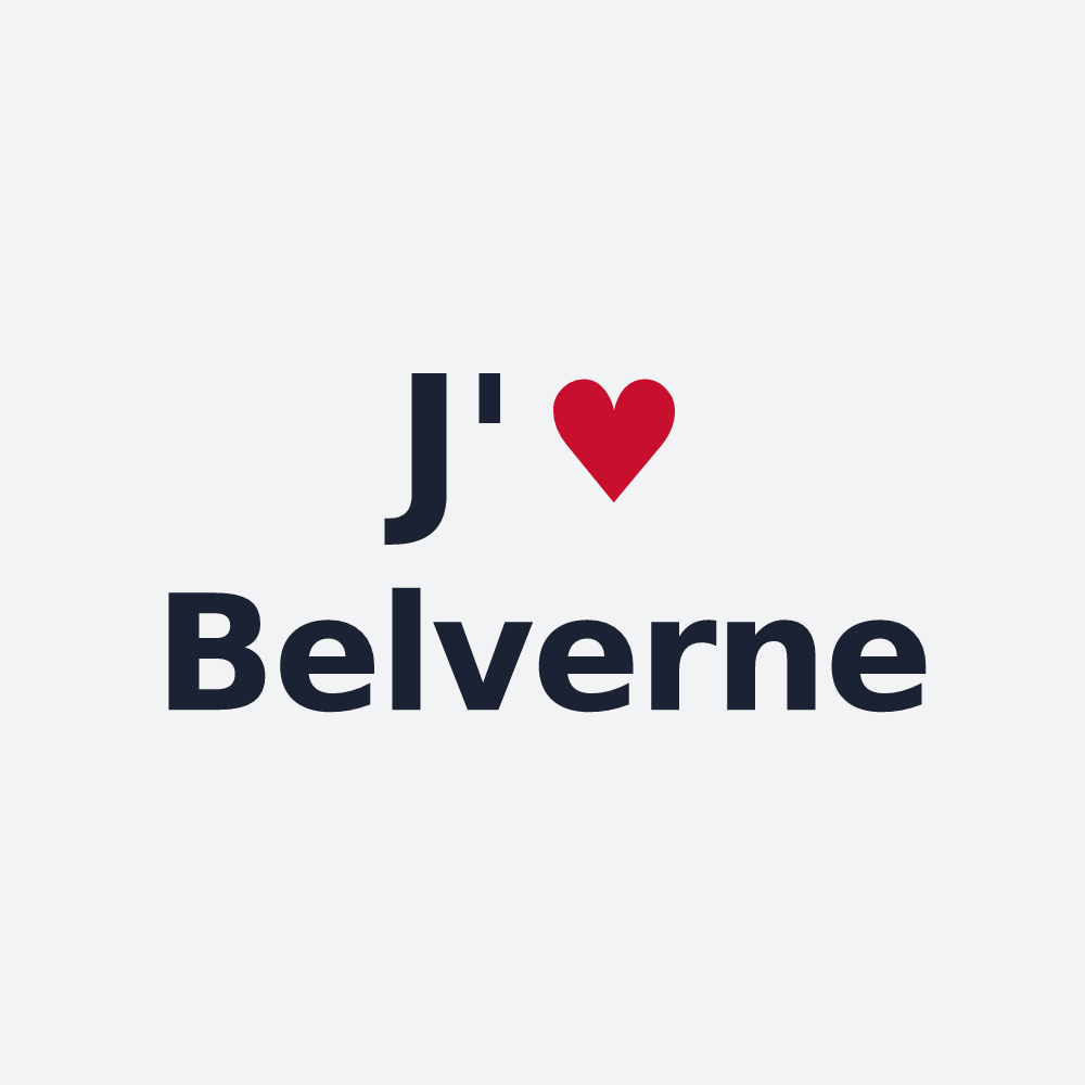 Poster personnalisé Belverne — design « J'aime Belverne » imprimé sur le poster