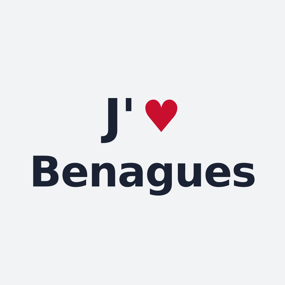 Poster personnalisé Benagues — design « J'aime Benagues » imprimé sur le poster