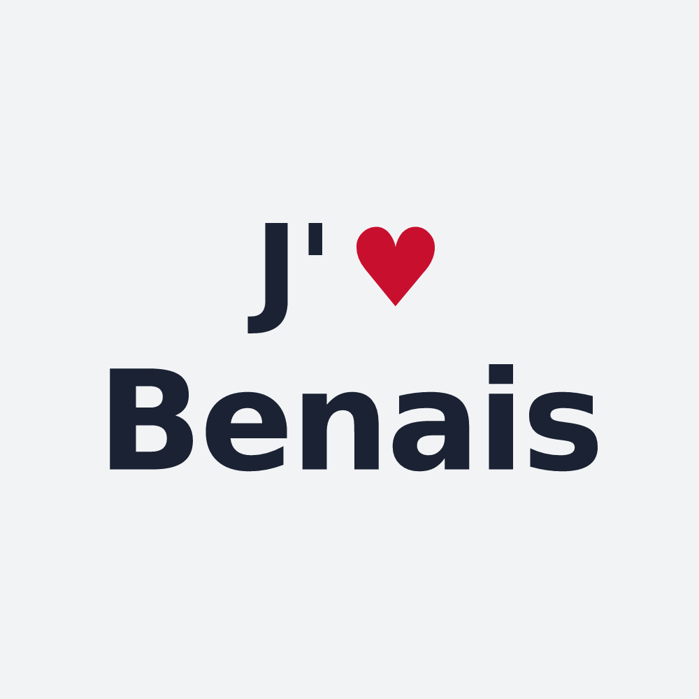Poster personnalisé Benais — design « J'aime Benais » imprimé sur le poster