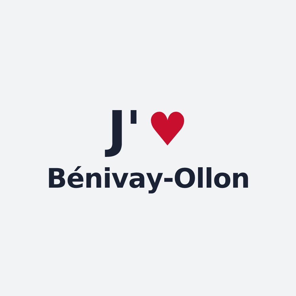 Poster personnalisé Bénivay-Ollon — design « J'aime Bénivay-Ollon » imprimé sur le poster