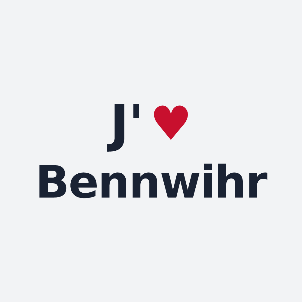 Poster personnalisé Bennwihr — design « J'aime Bennwihr » imprimé sur le poster