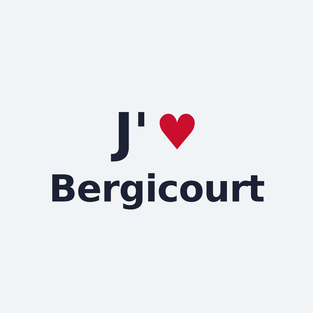 Poster personnalisé Bergicourt — design « J'aime Bergicourt » imprimé sur le poster