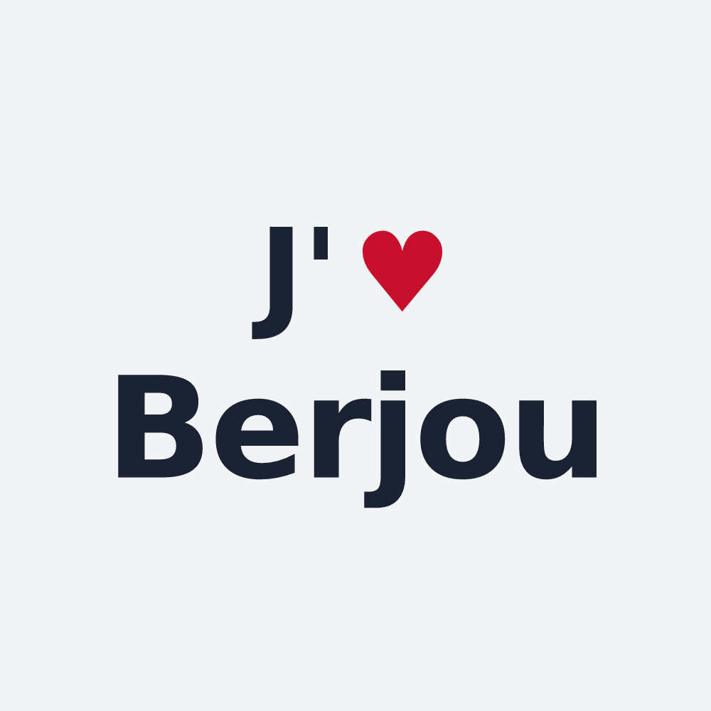 Poster personnalisé Berjou — design « J'aime Berjou » imprimé sur le poster