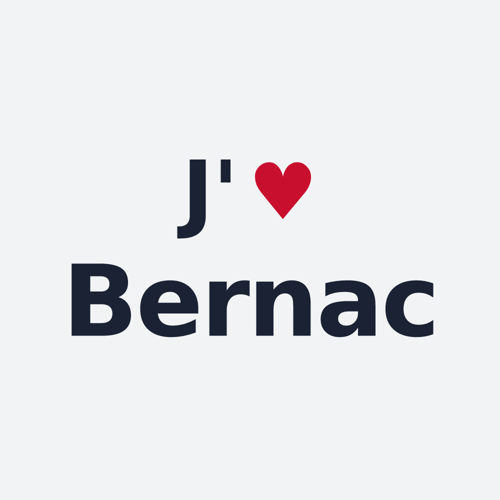 Poster personnalisé Bernac — design « J'aime Bernac » imprimé sur le poster
