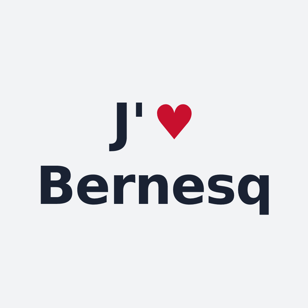 Poster personnalisé Bernesq — design J'aime Bernesq