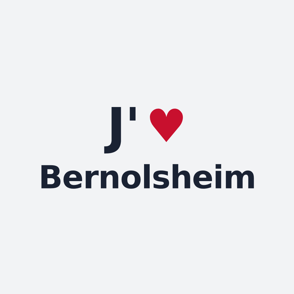 Poster personnalisé Bernolsheim — design « J'aime Bernolsheim » imprimé sur le poster