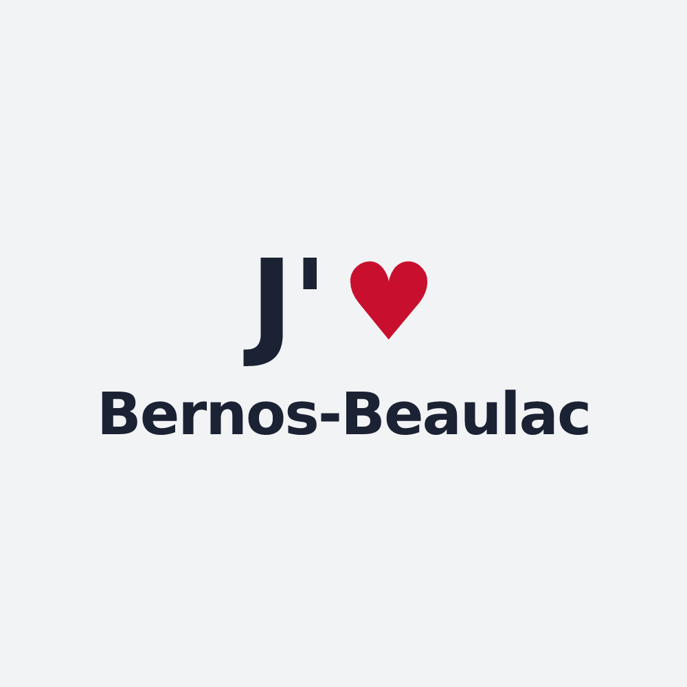 Poster personnalisé Bernos-Beaulac — design « J'aime Bernos-Beaulac » imprimé sur le poster
