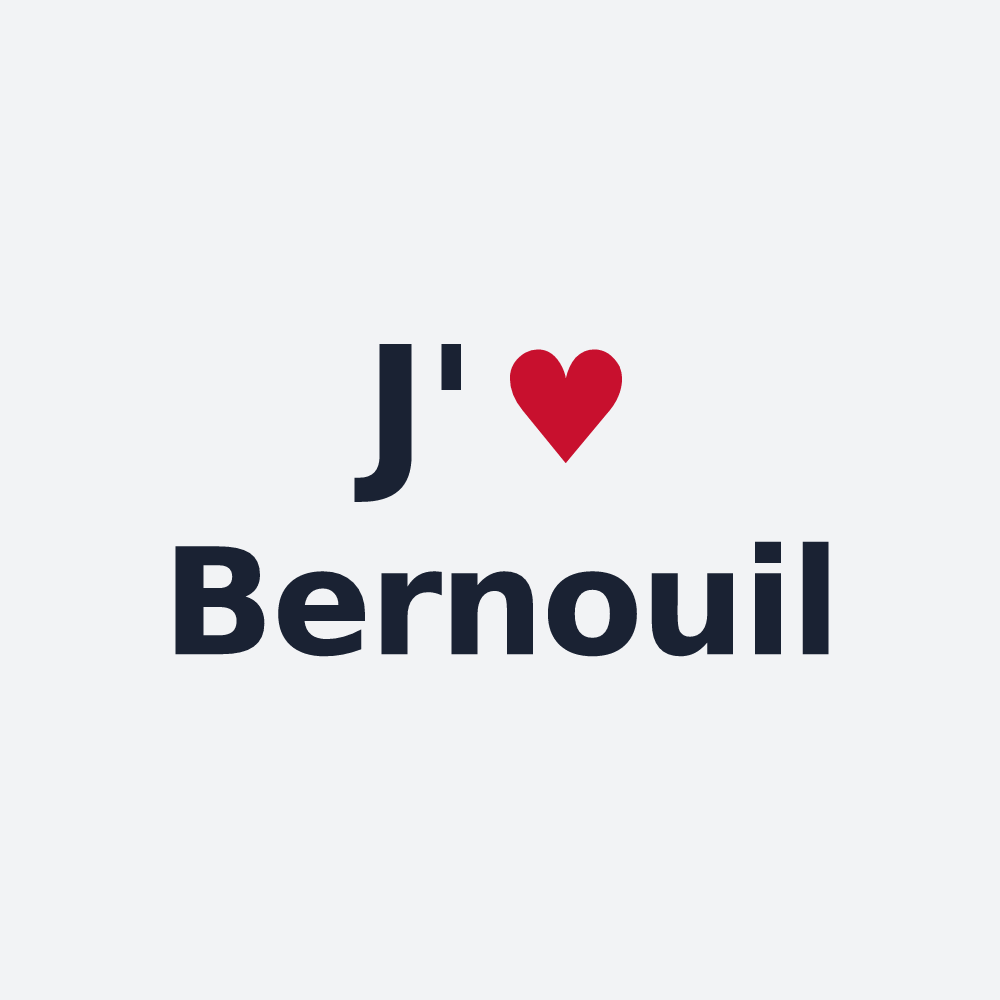 Poster personnalisé Bernouil — design « J'aime Bernouil » imprimé sur le poster