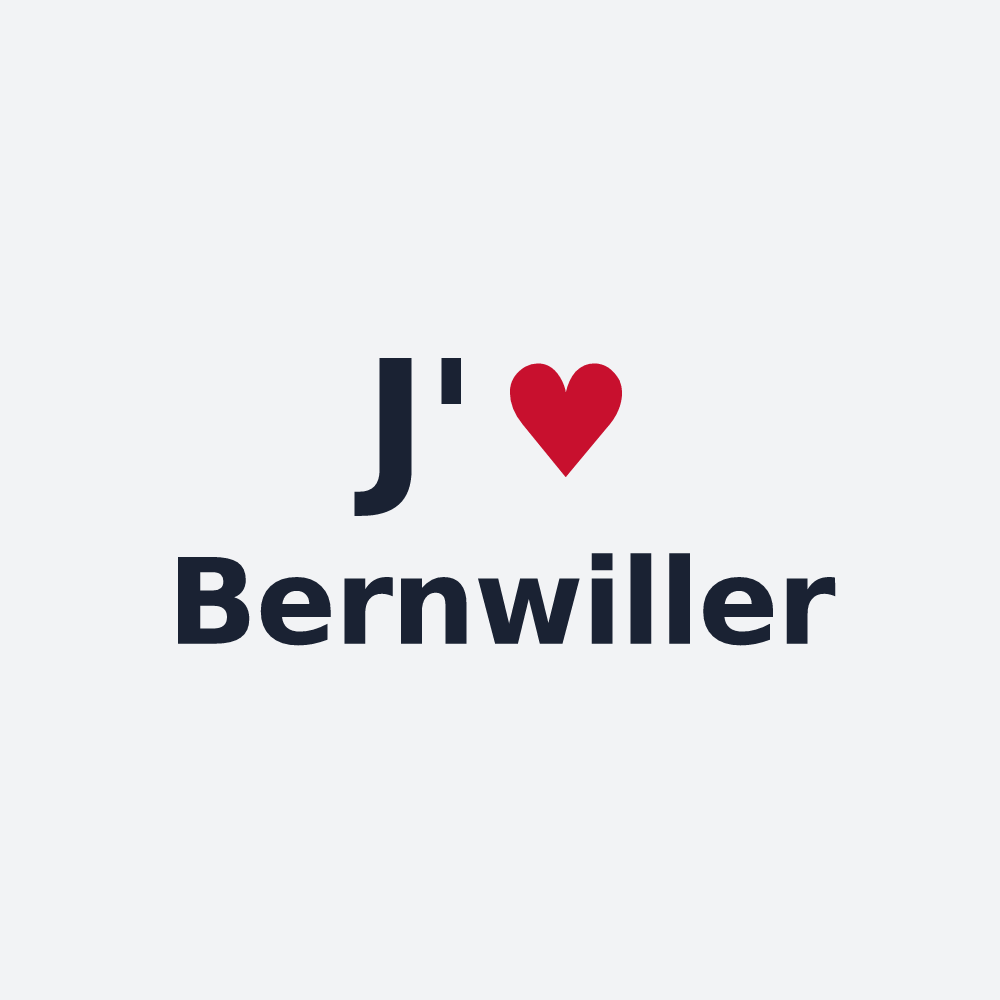 Poster personnalisé Bernwiller — design « J'aime Bernwiller » imprimé sur le poster