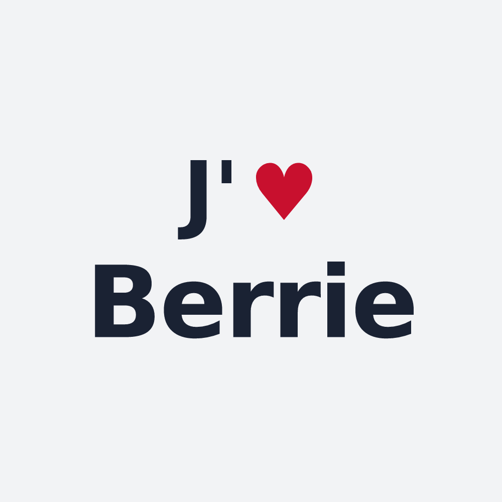 Poster personnalisé Berrie — design « J'aime Berrie » imprimé sur le poster