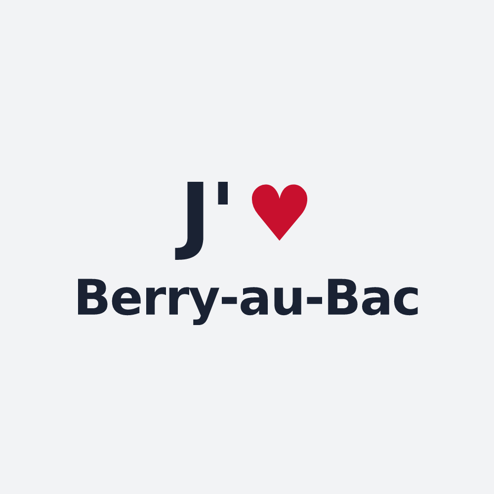 Poster personnalisé Berry-au-Bac — design « J'aime Berry-au-Bac » imprimé sur le poster