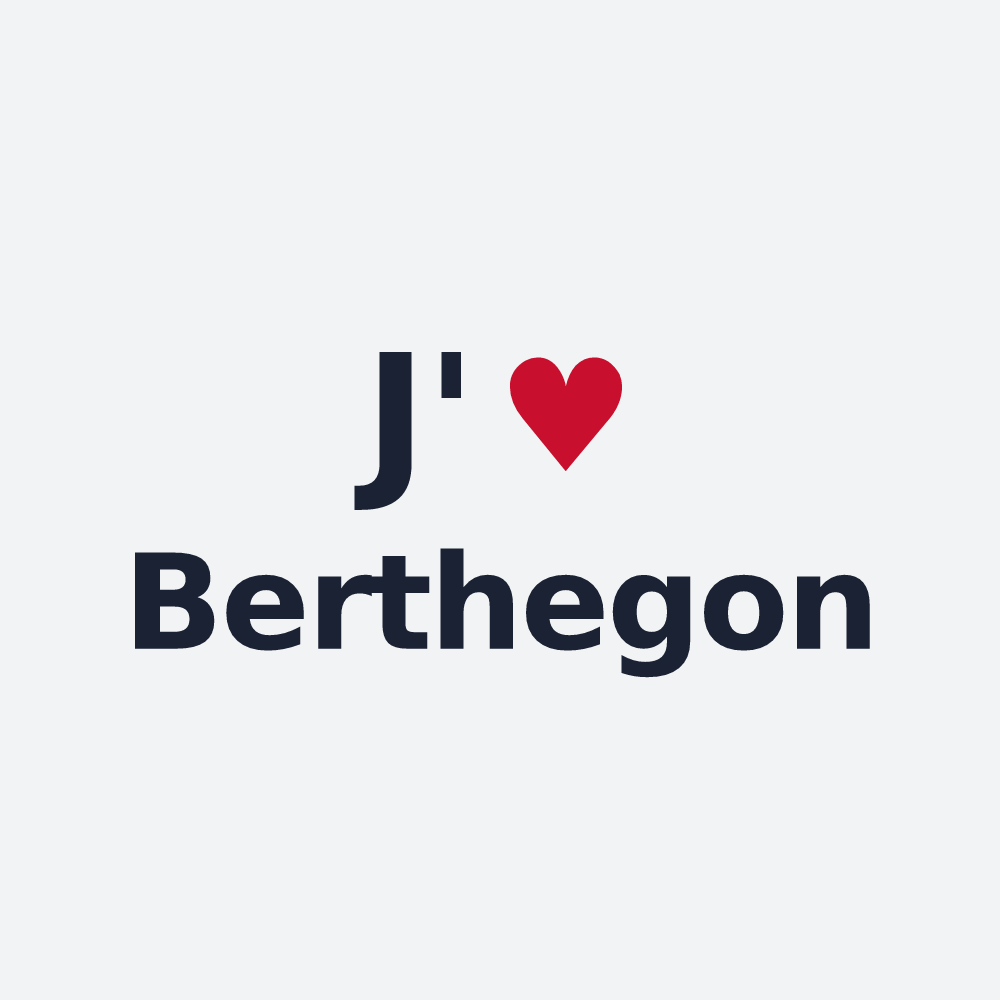 Poster personnalisé Berthegon — design « J'aime Berthegon » imprimé sur le poster