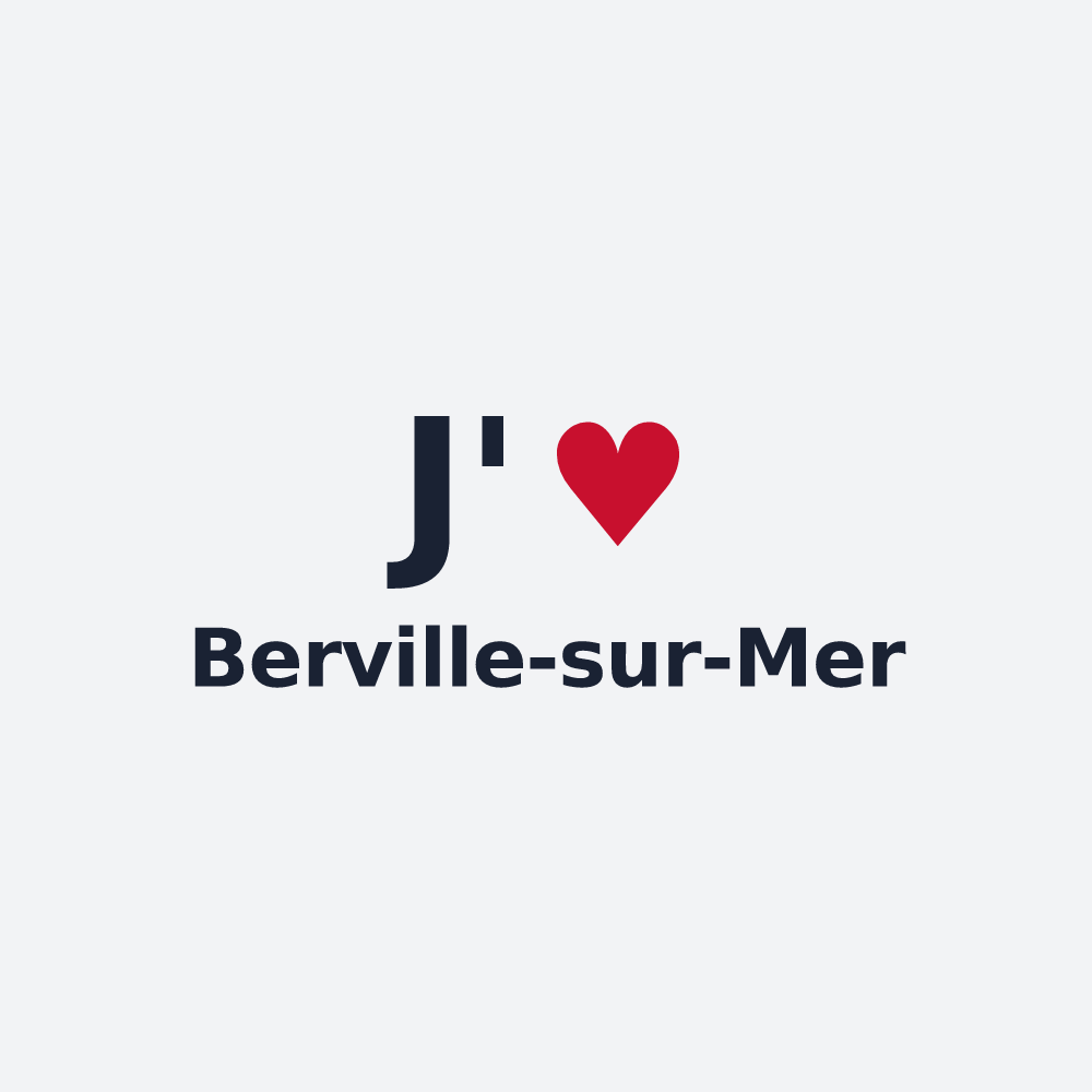 Poster personnalisé Berville-sur-Mer — design J'aime Berville-sur-Mer