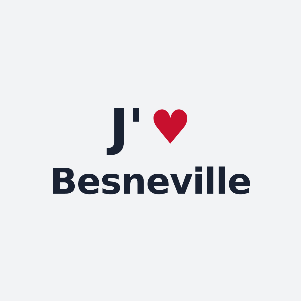 Poster personnalisé Besneville — design « J'aime Besneville » imprimé sur le poster