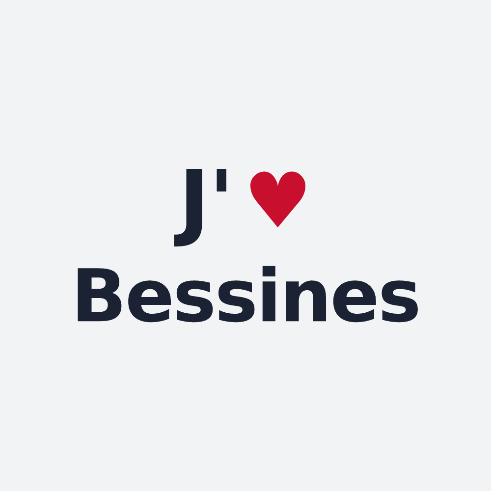 Poster personnalisé Bessines — design « J'aime Bessines » imprimé sur le poster