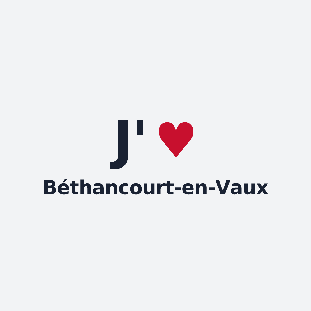 Poster personnalisé Béthancourt-en-Vaux — design J'aime Béthancourt-en-Vaux