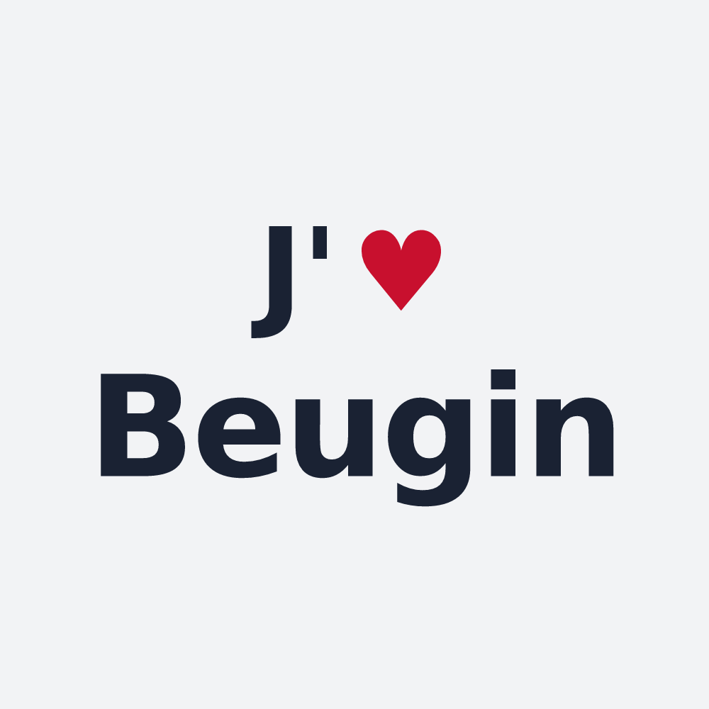 Poster personnalisé Beugin — design « J'aime Beugin » imprimé sur le poster