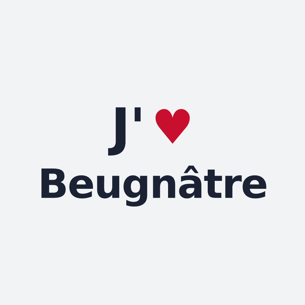 Poster personnalisé Beugnâtre — design « J'aime Beugnâtre » imprimé sur le poster
