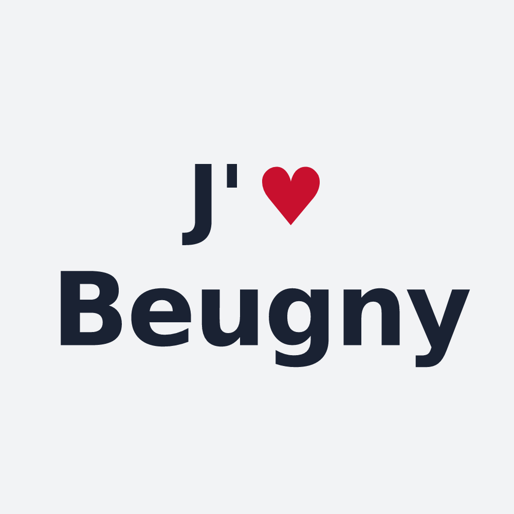 Poster personnalisé Beugny — design « J'aime Beugny » imprimé sur le poster