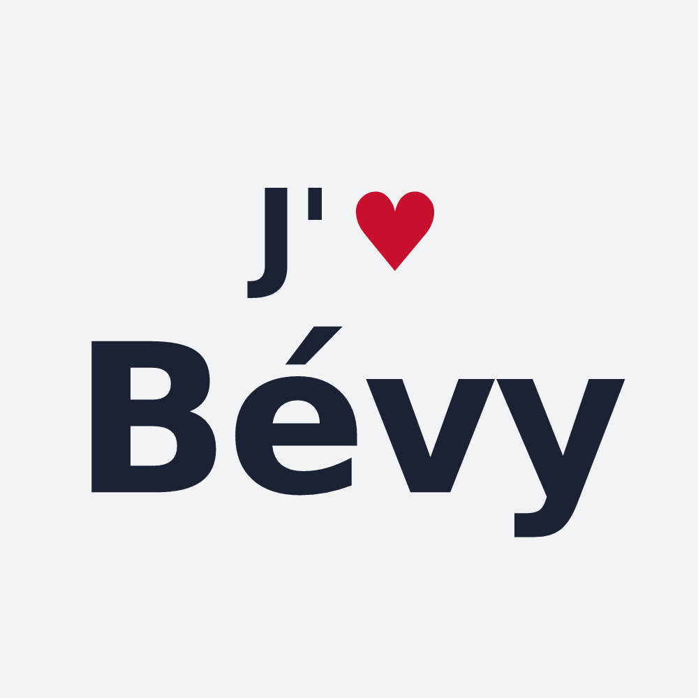 Poster personnalisé Bévy — design J'aime Bévy