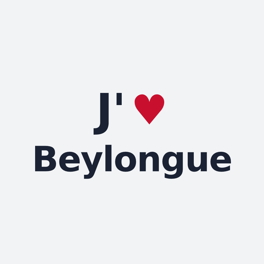 Poster personnalisé Beylongue — design J'aime Beylongue
