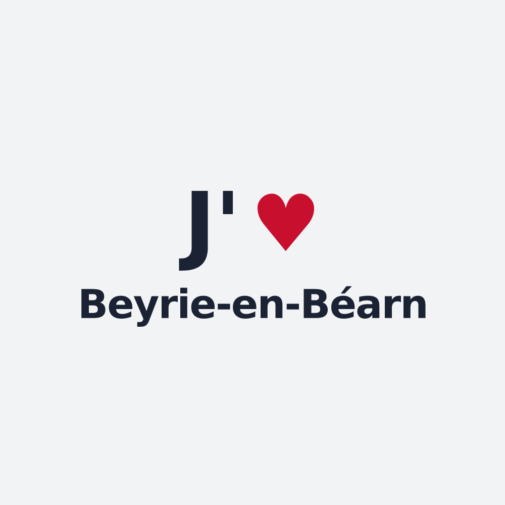 Poster personnalisé Beyrie-en-Béarn — design « J'aime Beyrie-en-Béarn » imprimé sur le poster