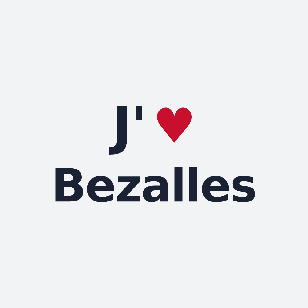 Poster personnalisé Bezalles — design J'aime Bezalles