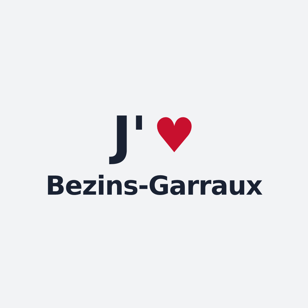 Poster personnalisé Bezins-Garraux — design J'aime Bezins-Garraux