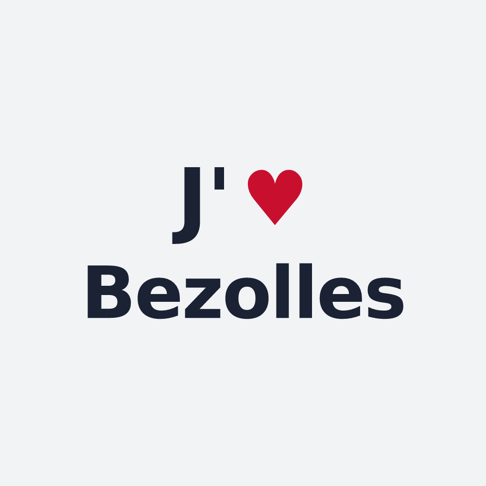 Poster personnalisé Bezolles — design « J'aime Bezolles » imprimé sur le poster