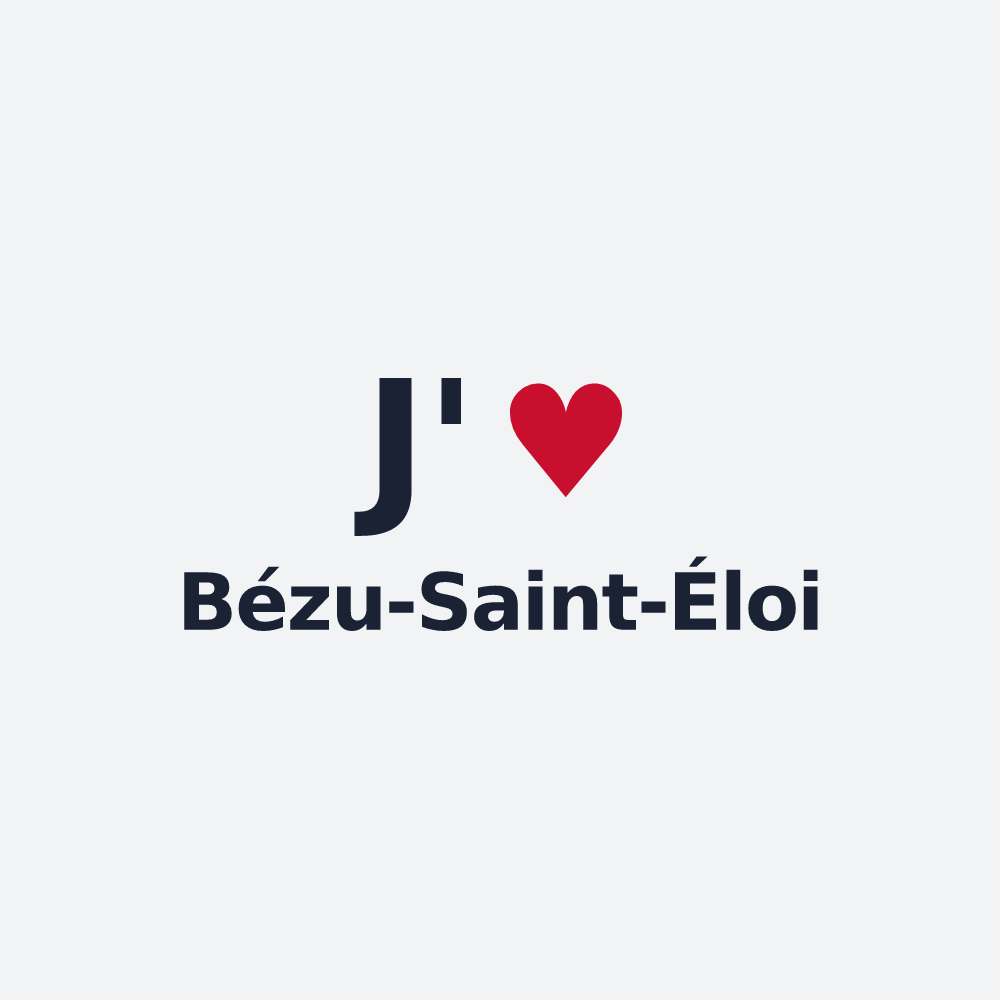 Poster personnalisé Bézu-Saint-Éloi — design J'aime Bézu-Saint-Éloi