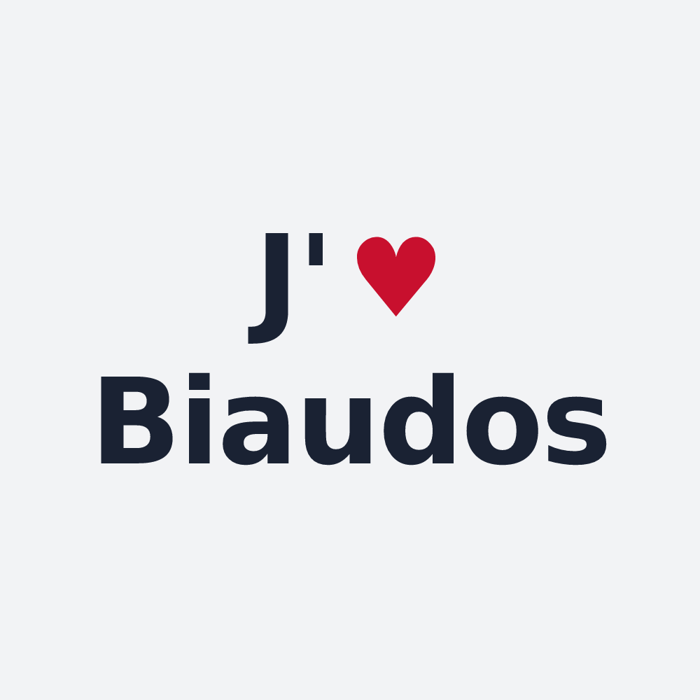 Poster personnalisé Biaudos — design J'aime Biaudos