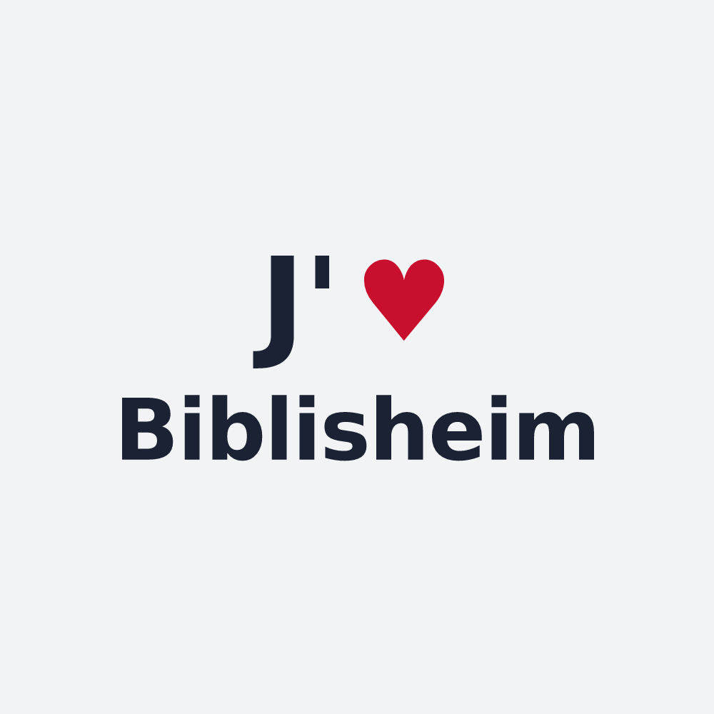 Poster personnalisé Biblisheim — design J'aime Biblisheim