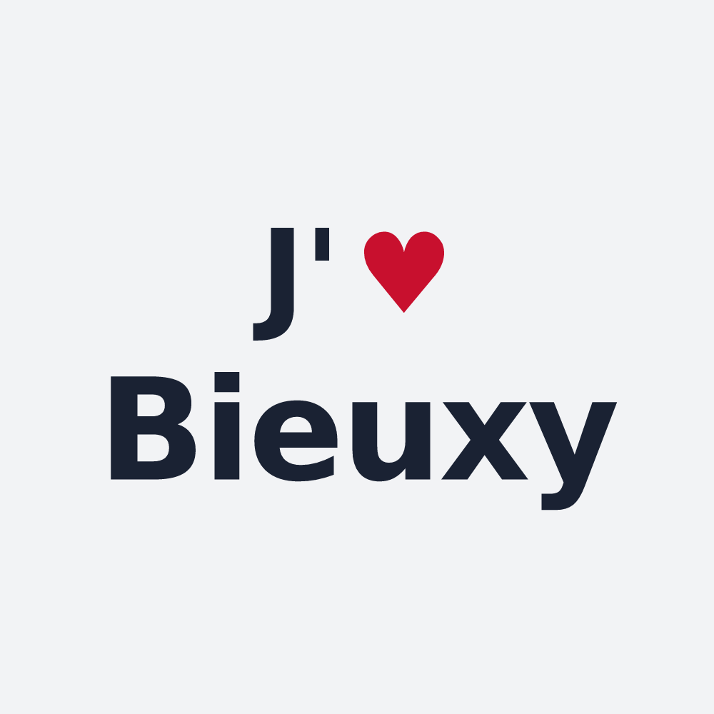 Poster personnalisé Bieuxy — design J'aime Bieuxy