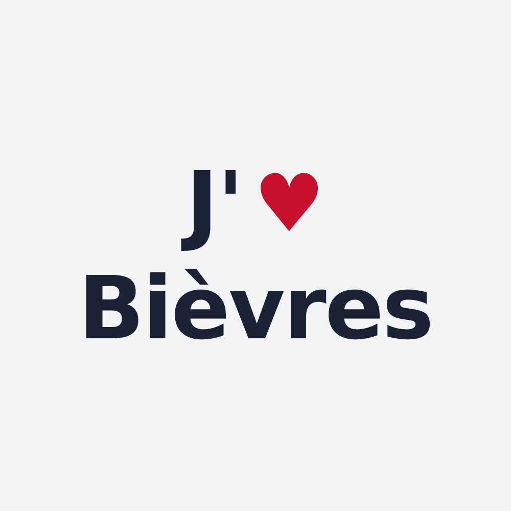 Poster personnalisé Bièvres — design « J'aime Bièvres » imprimé sur le poster