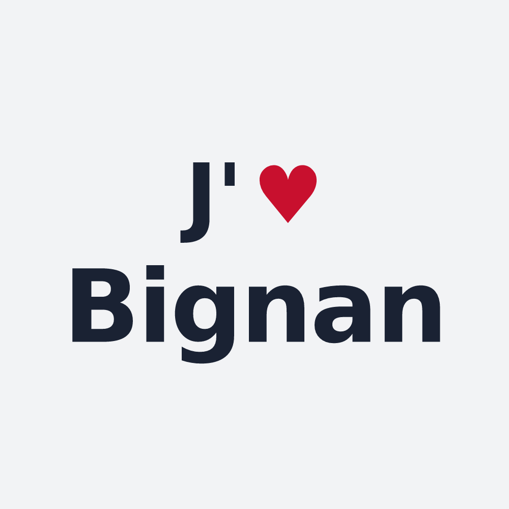 Poster personnalisé Bignan — design « J'aime Bignan » imprimé sur le poster